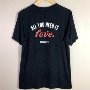 HOUSTON Lucky’s Market All You Need Is Love T Shirt Black Large